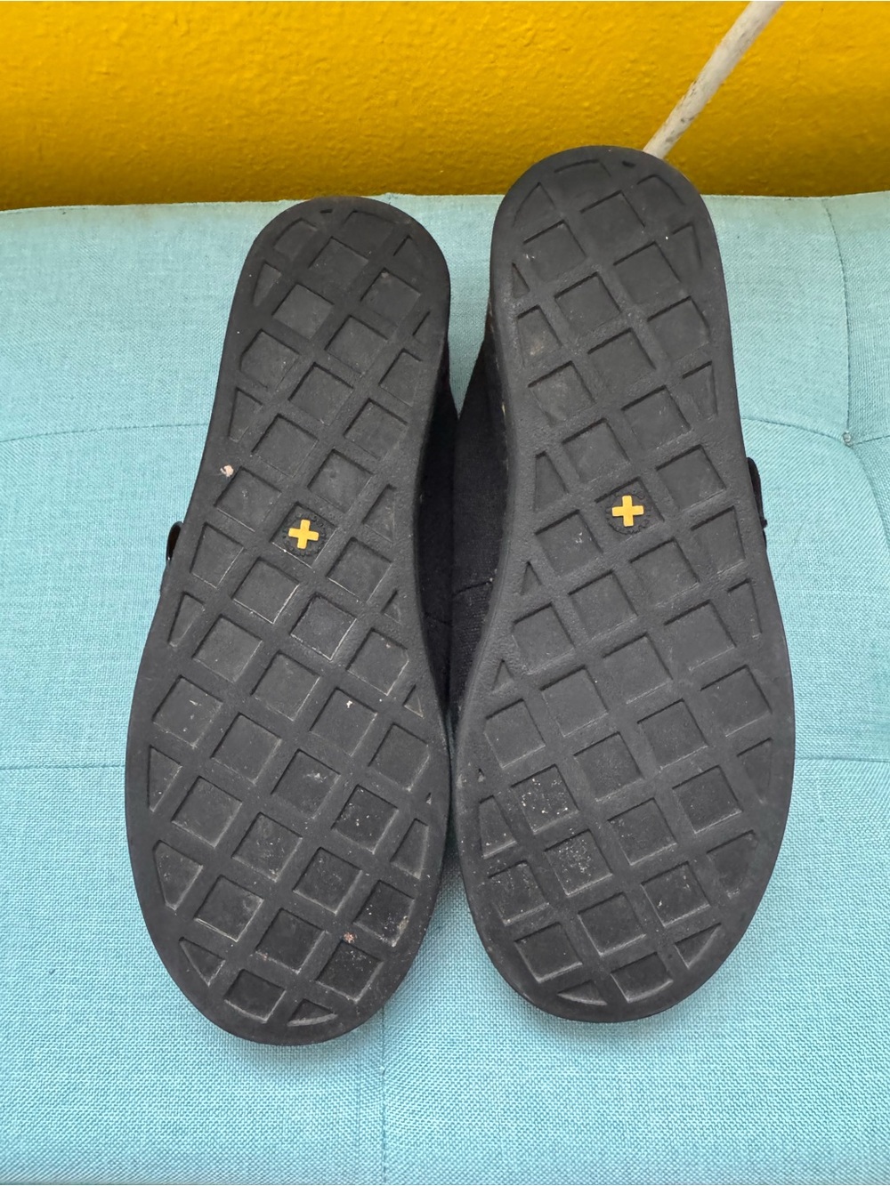 Dr. Martens Black Canvas Mary Jane Flats with Yellow Stitching - Picture 3 of 3